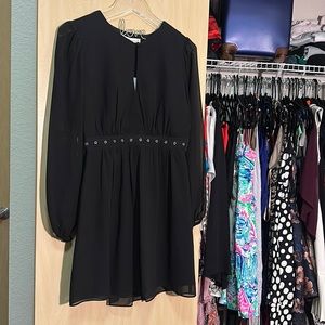 Black peekaboo dress